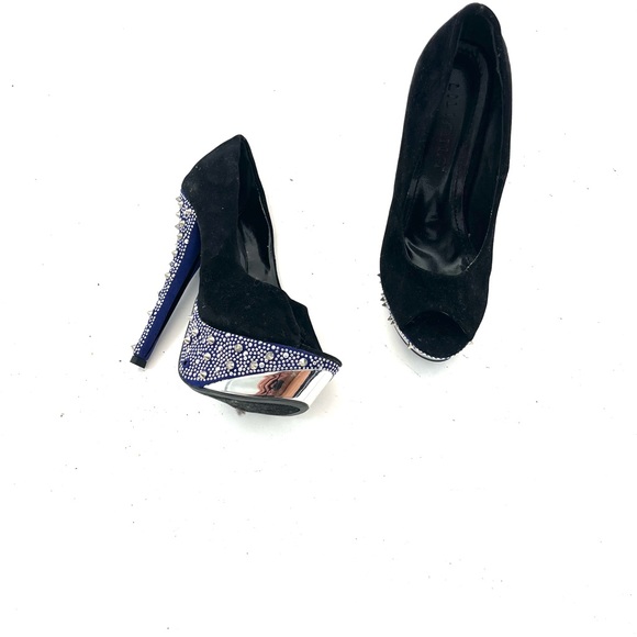 Liliana Women’s Blue Mirror Spike Heels 6.5 - Picture 2 of 8